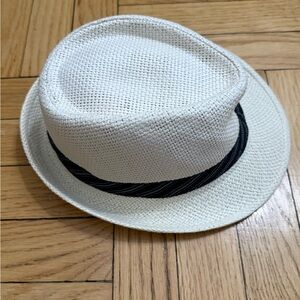 Straw Fedora with Black Band